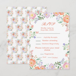 RSVP de Casamento de Flores primavera