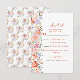 RSVP de Casamento de Flores primavera
