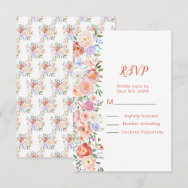 RSVP de Casamento de Flores primavera