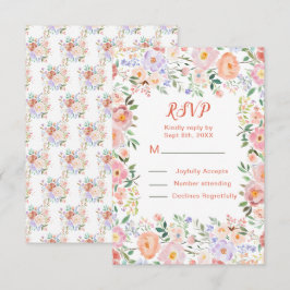 RSVP de Casamento de Flores primavera