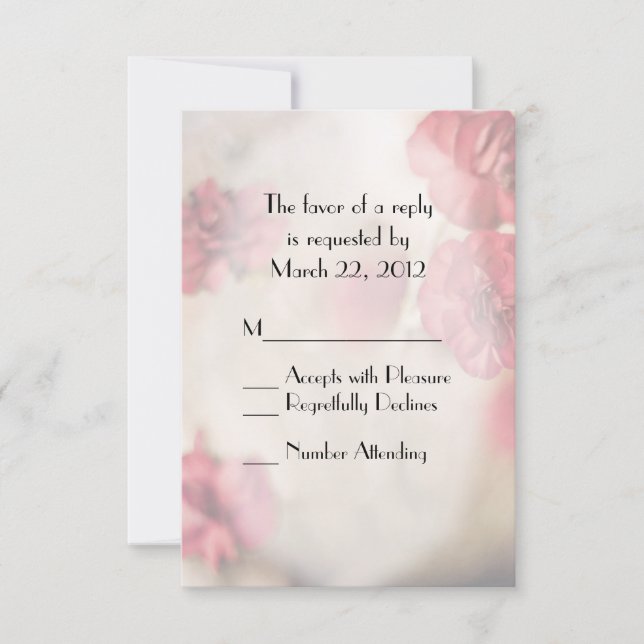 RSVP de Casamento de Flores Rosa Pequenas (Frente)