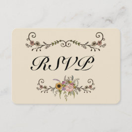RSVP de Casamento de Flores Selvagem Elegante Matt
