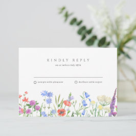 RSVP de Casamento de Flores Selvagem Simples
