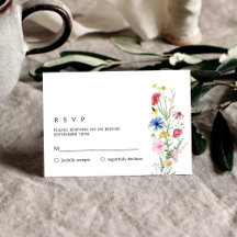 RSVP de Casamento de Flores Selvagens Elegante