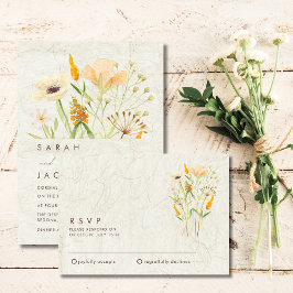 RSVP de Casamento de Flores Selvagens Whimsical