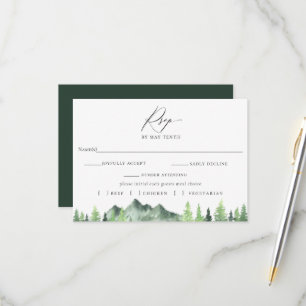 RSVP de Casamento de Floresta de Montanha com Cart