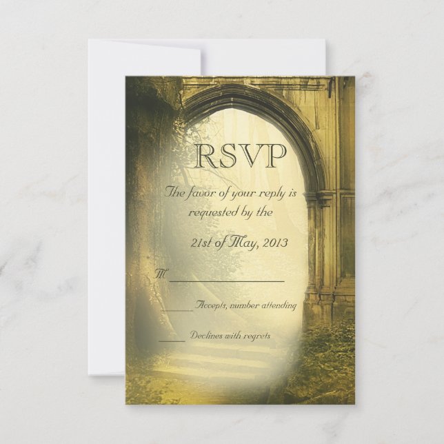 RSVP de Casamento de Floresta Encantada (Frente)