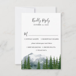 RSVP de Casamento de Floresta Montanha com Cartão