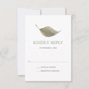 RSVP de Casamento de Folha de Água Verde