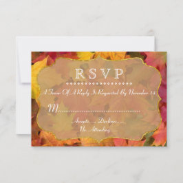RSVP de Casamento de Folha de Ouro