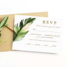 RSVP de Casamento de Folha de Palma Tropical