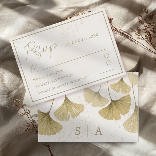 RSVP de Casamento de Folhagem Tropical Rustic Faux (Criador carregado)