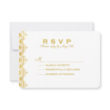 RSVP de Casamento de Foto do Local Dourado