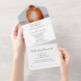 RSVP de Casamento de Foto Elegante Simples