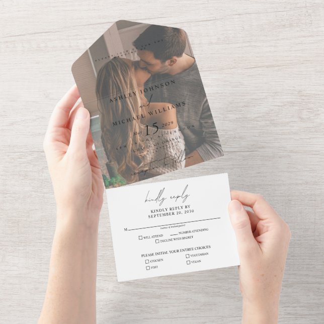 RSVP de Casamento de Fotografia de Sobreposição de (Aba destacável)