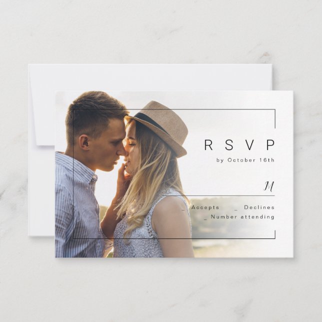 RSVP de casamento de fotos minimalistas modernas (Frente)