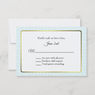 RSVP de Casamento de Frame Dourado e Aqua