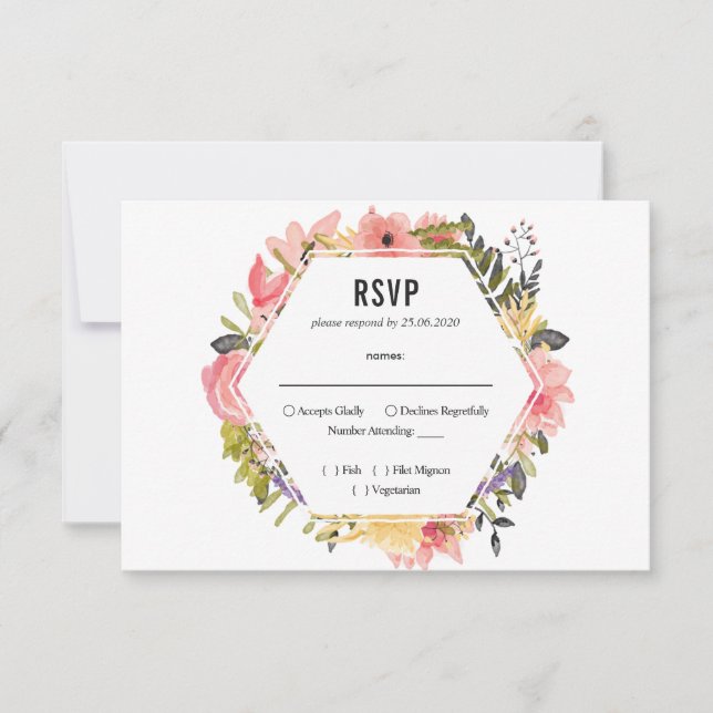 RSVP de Casamento de Frame Floral (Frente)