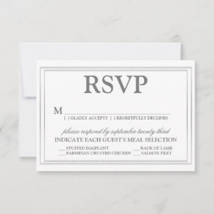 RSVP de Casamento de Fronteira Elegante e Borda Pr