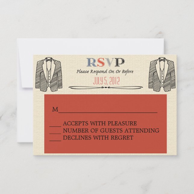 RSVP de Casamento de Gay de Fontes Whimsical (Frente)