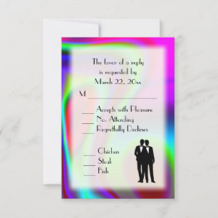 RSVP de Casamento de Gay do Rainbow Groom e Groom
