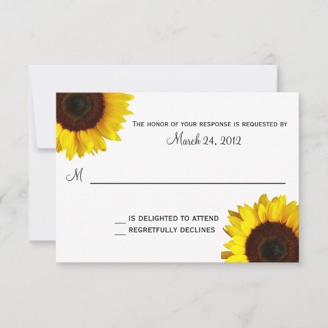 RSVP de Casamento de Girassol (Frente)
