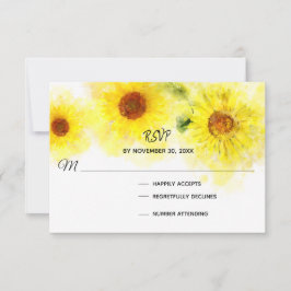 *~* RSVP de Casamento de Girassol Amarelo Russo