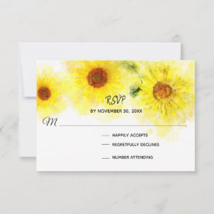 *~* RSVP de Casamento de Girassol Amarelo Russo
