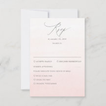 RSVP de Casamento de Gradiente de Mão Rosa Suave