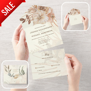 RSVP de Casamento de Grass BOHO Pampas Inclusivo