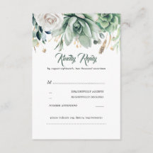 RSVP de Casamento de Greenerado e Ouro