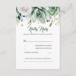 RSVP de Casamento de Greenerado e Ouro