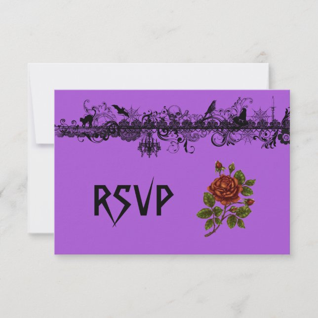 RSVP de Casamento de Halloween (Frente)