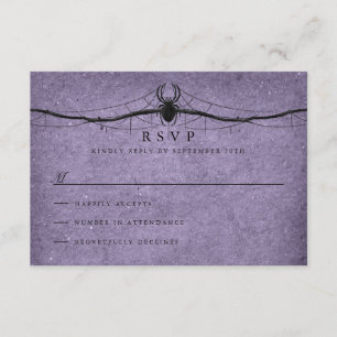 RSVP de Casamento de Halloween de Aranha Gótica