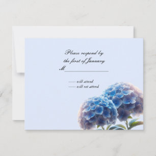 RSVP de Casamento de Hydrangea Blue Elegance