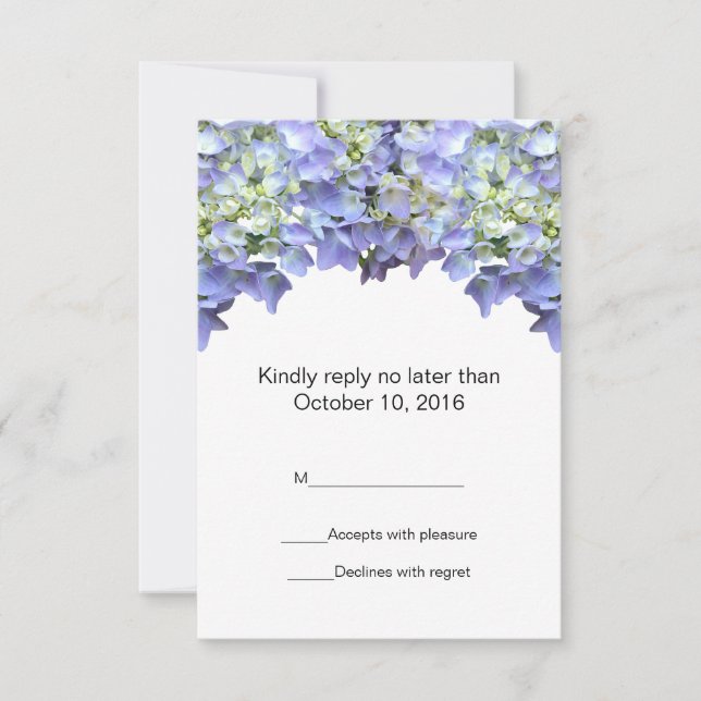 RSVP de Casamento de Hydrangea Rple (Frente)