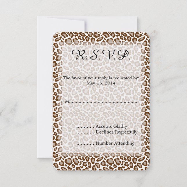 RSVP de Casamento de Impressão do Leopard (Frente)