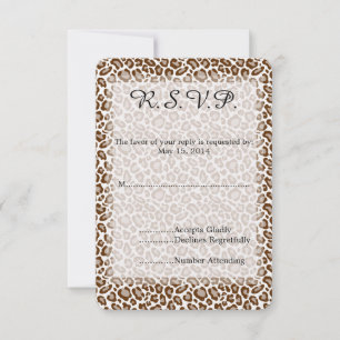 RSVP de Casamento de Impressão do Leopard
