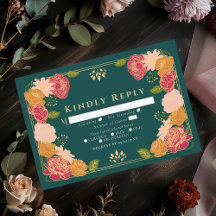 RSVP de Casamento de Jardim Encantado de Fantasia
