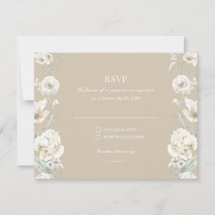 RSVP de Casamento de Jardim Floral Dourado