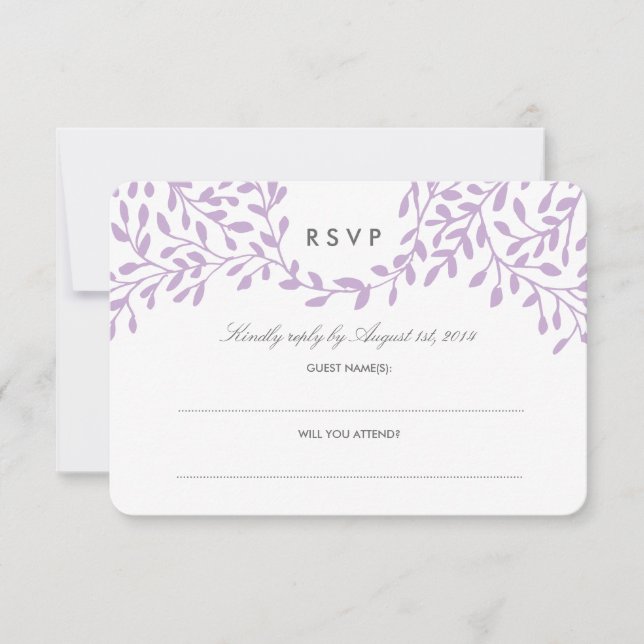RSVP de Casamento de Jardim Secreto - Orquídea (Frente)
