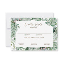 RSVP de Casamento de Jardim Suculente