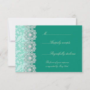 RSVP de Casamento de Lace e Pérolas