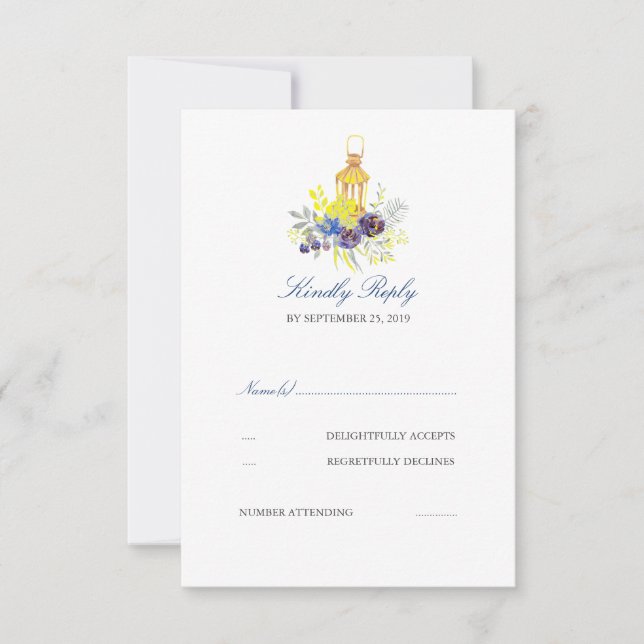 RSVP de Casamento de Lanterna (Frente)