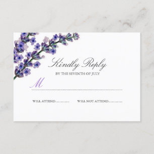 RSVP de Casamento de Lavanda Roxo Elegante