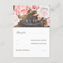 RSVP de Casamento de Literatura Dourada Floral