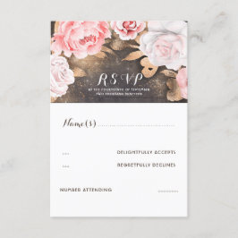 RSVP de Casamento de Literatura Dourada Floral