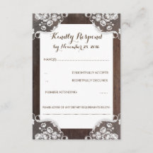RSVP de Casamento de Locais e Madeira de Respiraçã