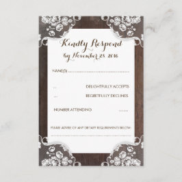 RSVP de Casamento de Locais e Madeira de Respiraçã