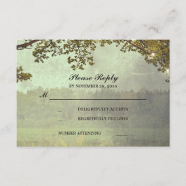 RSVP de Casamento de Luzes de Árvore de Oak Rustic